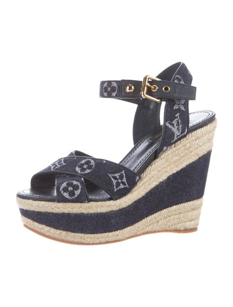 louis vuitton monogram wedges|louis vuitton wedge sandals.